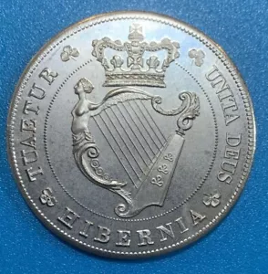 1897 Ireland Victoria Retro Patina Crown Irish Harp Coin - Only 100 Minted - Picture 1 of 2
