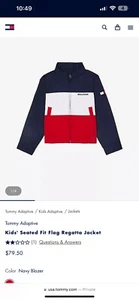Tommy Adaptive Kids' Seated Fit Flag Regatta Jacket Size L (12-14) - Picture 1 of 4