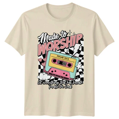 GOFASHIONDIRECT Made To Worship Psalms 150:6 Christian Faith Music T-Shirt