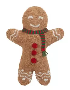 Cuscino Lancio Lana Gancio Natalizio a Forma di Uomo Pan di Zenzero 12" x 16" - Foto 1 di 1