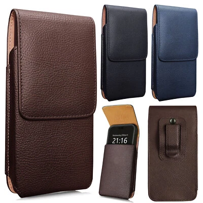 Cell Phones Vertical Carrying Leather Pouch Case Cover With Belt Clip Holster - Image 1 of 4