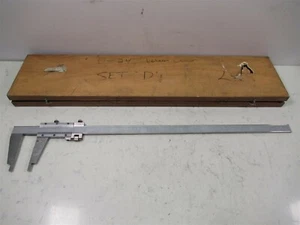 0" to 24" Vernier Caliper Stainless Steel Hardened 12.7mm 0.5in w/ Wood Case - Picture 1 of 12
