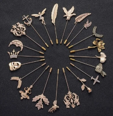Assorted Designs Gold Silver Bronze Brooch Broach Lapel Hat Collar Pin Stick UK - Image 1 of 4