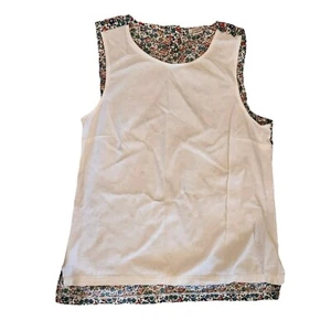 J. Crew Damen Top weiß vorne Blumenmuster hinten ärmellos leicht Small Ditsy  - Bild 1 von 3