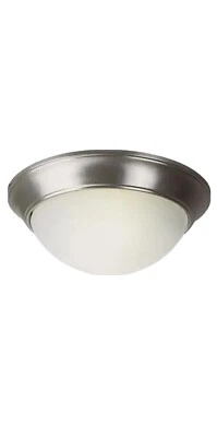 TRANS GLOBE PL-57702 BN Three Light Brushed Nickel Marbleized Glass Bowl Flush - Image 1 of 2