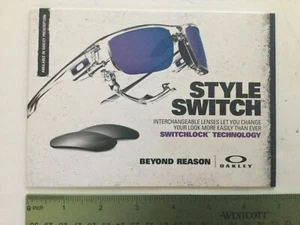 Oakley Beyond Reason Switch Style Swithlock 2013 stand up Display card - Picture 1 of 3