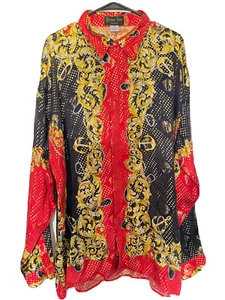 VINTAGE MENS METALLIC GORGEOUS SATIN SILK MULTICOLOR SHIRT SIZE 2XL. Nice - Picture 1 of 3