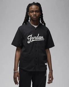 Nike Air Jordan Flight MVP Baseball Shirt FN4663-010 Black/White Men´s Jersey L - Foto 1 di 6