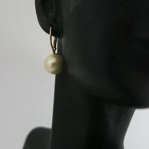Orecchini giallo chiaro con brillantini champagne 10 mm tondi argento 925 placcato oro TOP - Foto 1 di 8