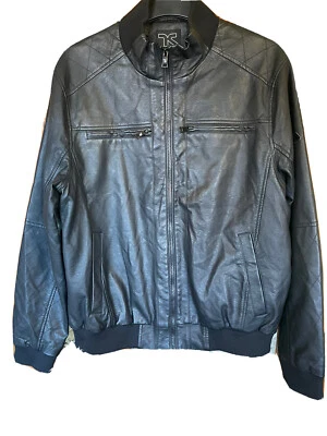 Chaqueta de bombardero negra de cuero sintético Twisted Soul para hombre Foto 1 de 4