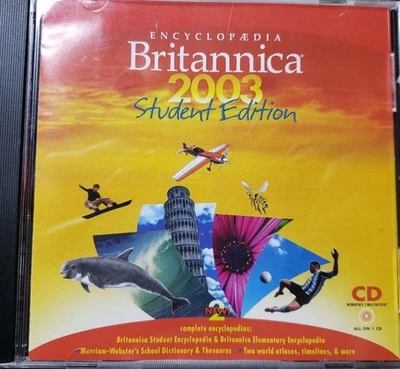 Educational Study Encyclopedia Britannica 2003 Student Edition CDROM PC XP Vista - image 1 of 2