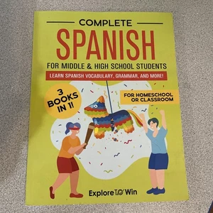 Complete Spanish for Middle & High Schoolers Explore To Win 3 Books In 1 - Picture 1 of 3