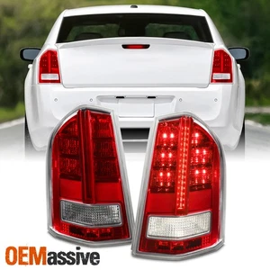 For 2011-2013 Chrysler 300 Base Limited LED Running Chrome Red Tail Lights Pair - Picture 1 of 12