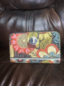 Authentic Vera Bradley-Turn Lock Wallet Colorful - Picture 1 of 8