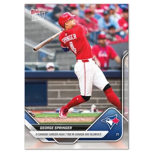GEORGE SPRINGER 7 RBI CANADA DAY 2025 MLB Topps NOW Card #369 - Picture 1 of 2