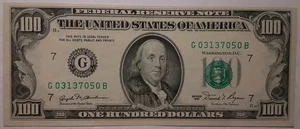 1981 100 Dollar Bill G Chicago Illinois Nice Condition Circulated Authentic U.S. - Picture 1 of 21