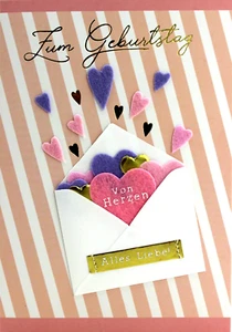 sheepworld Geburtstags- karte Frau Handarbeit mit Filz Geldfach Glückwunschkarte - Bild 1 von 8