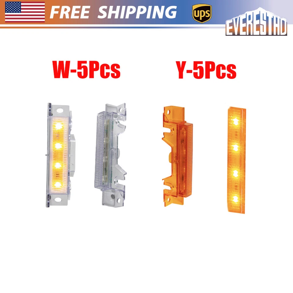 5 peças lentes âmbar LED âmbar luzes indicadoras de teto de cabine adequadas para 2003-up Volvo VNM/VNL - Imagem 1 de 1