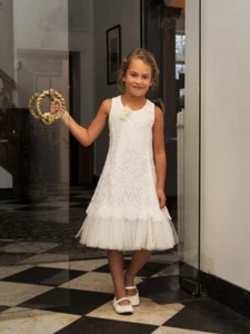 Monny Kommunionkleid KANT TULE 10 ecru Gr. 146 NEU - Bild 1 von 6