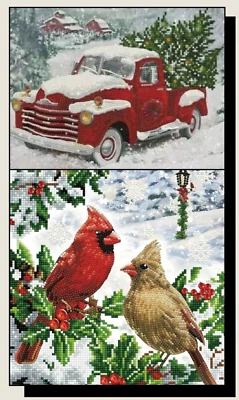 DIAMOND DOTZ Diamond Painting Kit Special Ed. Christmas Truck/Cardinal *See Disc