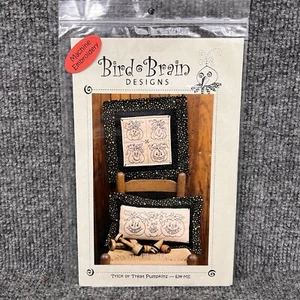Trick Or Treat Pumpkin Bird Brain Designs Machine Embroidery Pattern CD New - Picture 1 of 6