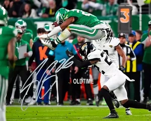 Saquon Barkley Philadelphia Eagles Reverse Hurdle Autograph Signed Reprint 8x10 - Picture 1 of 1