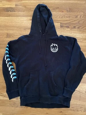 Pulôver com capuz vintage Spitfire independente masculino tamanho M preto - Imagem 1 de 4