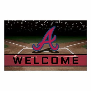 Alfombrilla de puerta de bienvenida de goma Atlanta Braves 30x18 miga - Imagen 1 de 5
