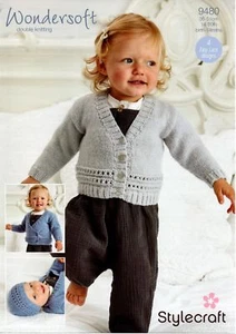 Stylecraft 9480 Modello a maglia Wondersoft Stampe cardigan DK, cappelli e guanti