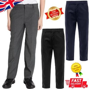 Boys/Men Fit School Uniform Trousers Relaxed Elasticated Waist Plus Size Regular - Picture 1 of 21