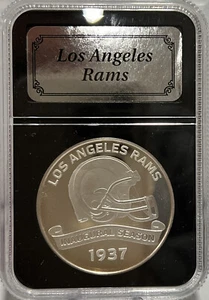 NFL 100th Anniversary Los Angeles Rams .999 Silver 1 OZ Proof Coin Est 1937 - Picture 1 of 2
