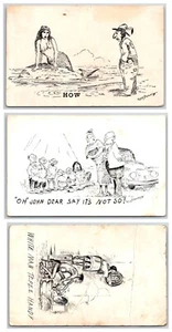 FIRMADO WM STANDING Indio Nativo Americano ~ Lote de 3 cartas ~ Sirena Desnuda - Imagen 1 de 7