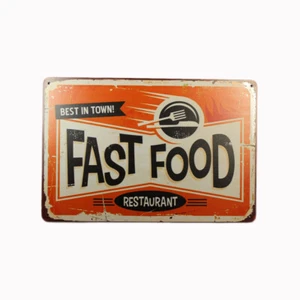 Tin Sign FAST FOOD Sprint Drink Bar Whisky Rustic Look - Picture 1 of 1