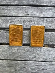 Juego de 2 reflectores ámbar amarillo OEM Honda Kawasaki Suzuki Yamaha Stanley 0445 - Imagen 1 de 5
