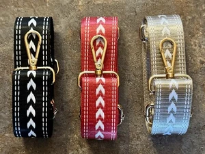 3-Pack Stitched Bag Straps Black/Red/Gold 33” Length NEW - Picture 1 of 3