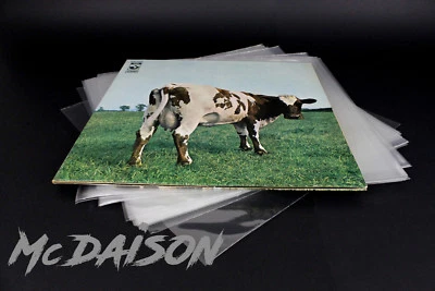 McDAISON - 50 BUSTE dischi LP POLIPROPILENE LUCIDE TRASPARENTI 33 giri 12" 90my