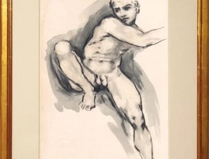 Australian nude life drawing man male illustration ink gay James Gleeson - Picture 1 of 6