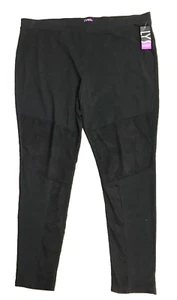 LYS Womans 2X NEW Black Seamed Panel Pull-On Leggings 42"W x 31"L - Picture 1 of 11
