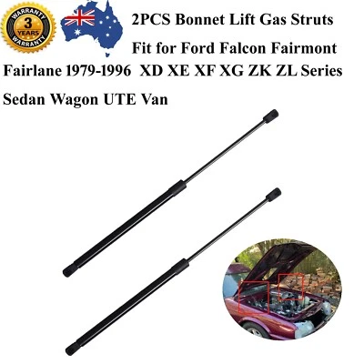 2 Bonnet Hood Gas Stay Struts for Ford Falcon XD XE XF XG GL GLi GLS XR6 1979-96 - image 1 of 4