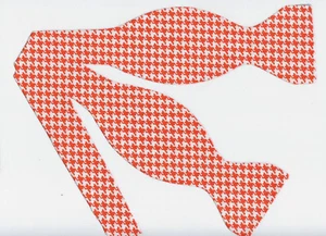 Houndstooth Bow tie, Orange & White, Wedding, Prom, Fun Event, Self-tie Bow tie - Picture 1 of 5