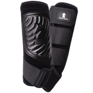 CLASSIC EQUINE ClassicFit Protective Boot CF100BKL - 1 Pair, Front, Large, Black - Picture 1 of 3