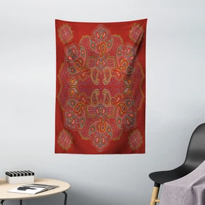 Red Mandala Tapestry Persian Paisley Print Wall Hanging Decor - Picture 1 of 3