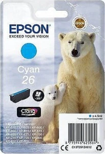Original Epson 26 Encre Cartridge Cyan XP625 XP700 XP710 XP720 XP800 XP810 XP820 - Picture 1 of 1