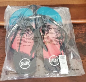JACK & JONES *NEW* Premium Flip Flops Sandals: Palm Tree Sunset Surfer Size 9/10 - Picture 1 of 6