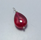 Ruby Corundum Smooth Pear Beads Pedant 13.60 Carat 11X15 Mm Gemstone For Gift