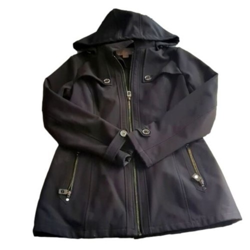 Trench lungo donna taglia S small Michael Kors nero giacca con cintura e cappuccio