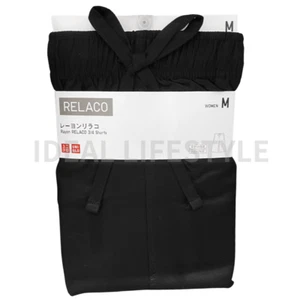 UNIQLO Rayon RELACO 3/4 Shorts S-3XL Black/Navy Cropped Steteco Women 473748 NWT - Picture 1 of 12