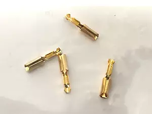 4 x 24K Gold Plated Tonearm Headshell To Cartridge Solder On Connectors - Picture 1 of 1