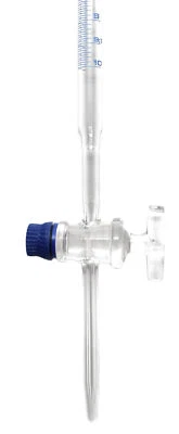 Burette 100ml, Class A, DIN 385, Glass Key Stopcock, Borosilicate - Eisco Labs