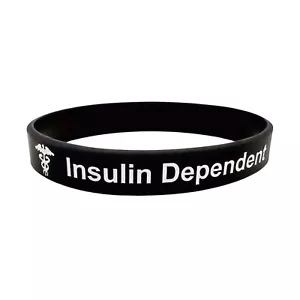 Pulsera diabetes insulinodependiente tipo 1 2 T1 T2 conciencia diabética para hombres - Imagen 1 de 10